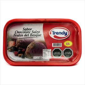 HELADO TRENDY 2.5L CHOCOLATE SUIZO/FRUTO BOSQUE