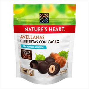 NATURES HEART 60G AVELLANAS CON CACAO