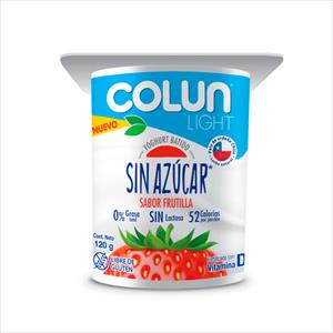 YOGHURT COLUN SIN AZUCAR SIN LACTOSA 120G FRUTILLA