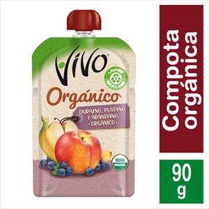 COMPOTA ORGANICA VIVO 90G DUR/PLAT/ARANDANO