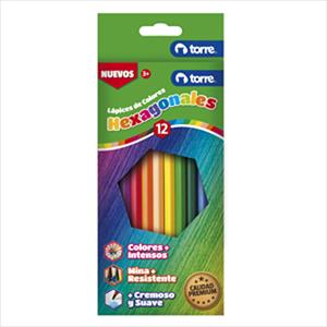LAPIZ COLOR 12 LARGO TORRE HEXAGONAL