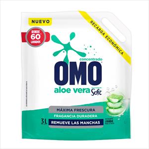 DETERGENTE OMO 3L DOY PACK SOFT ALOE VERA