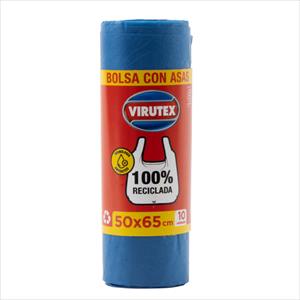 BOLSA BASURA 50X65 VIRUTEX AZUL CON ASAS 10U