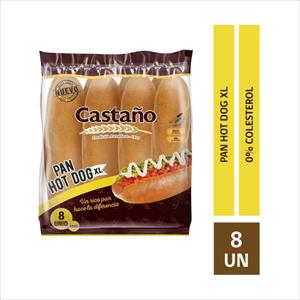 PAN CASTAÑO HOT DOG XL 8U 480G