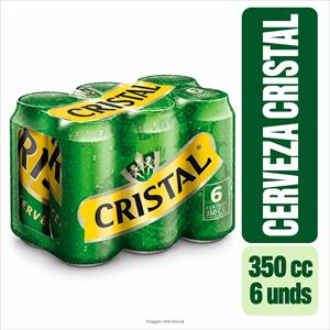 CERVEZA CRISTAL LATA 350CC PACK 6U