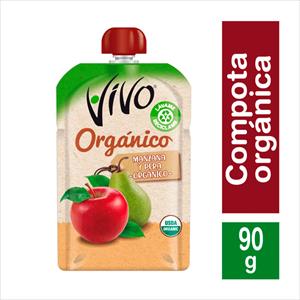 COMPOTA VIVO ORGANICO 90G MANZANA PERA