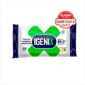TOALLAS HUMEDAS DESINFECTANTES IGENIX 50 U