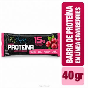BARRA PROTEINA EN LINEA 15G CRANBERRIES