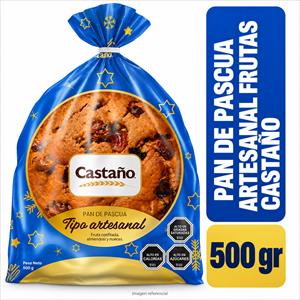 PAN DE PASCUA CASTAÑO 500G TIPO ARTESANAL FRUTAS