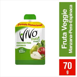 COMPOTA VIVO VEGGIET 70G MANZANA PERA ESPINACA