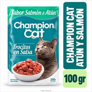 ALIMENTO CHAMPION CAT 100G ATUN SALMON