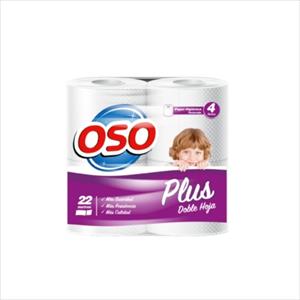 PAPEL HIGIENICO OSO DOBLE HOJA 22MT