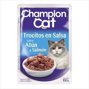 ALIMENTO CHAMPION CAT 85G ATUN Y SALMON