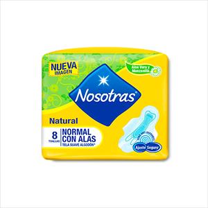 TOALLA NOSOTRAS NATURAL NORMAL CON ALAS 8UN T/SUAVE