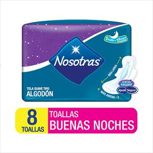 TOALLAS NOSOTRAS B NOCHES 8U T/SUAVE