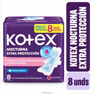 TOALLA KOTEX NOCTURNA 8U E/ PROTECCION